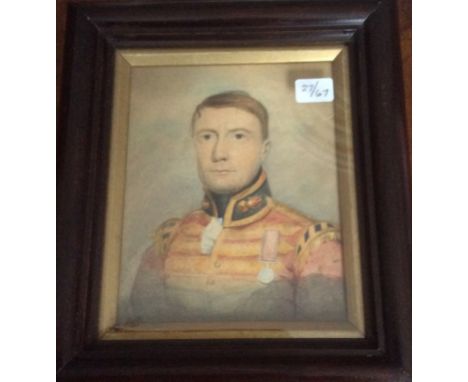 Portrait miniature of a soldier in the uniform of the Royal Artillery inscr. Verso James Francis Rippon