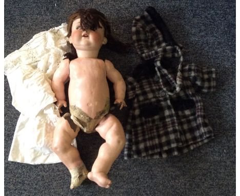 Bisque headed doll AM990 with clothes, A/F.