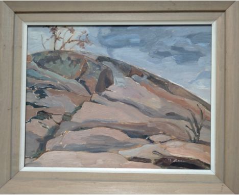 M. Boal - Hill landscape, oil on board, 27cm x 34cm, framed, overall 40cm x 48cm. 