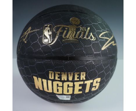Wilson Collector's Edition basketball celebrating the Denver Nuggets' 2023 NBA Finals Championship, signed by Nikola Jokic an