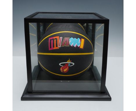 Official Wilson NBA basketball commemorating the league's 75th anniversary, designed in the Miami Heat's city edition style. 