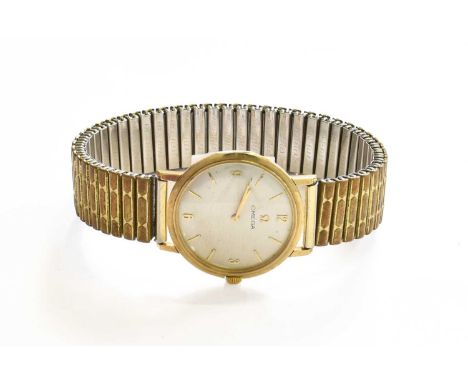 A 9 Carat Gold Omega Wristwatch, manual wound lever movement