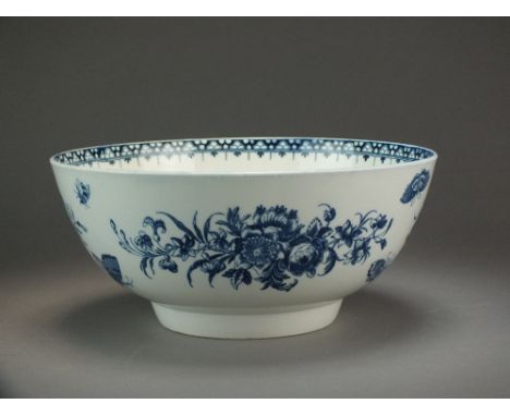 A Caughley punch bowl transfer-printed with the Punch Bowl Sprays pattern and the monogrammed initials 'E.H REA', unmarked, 2