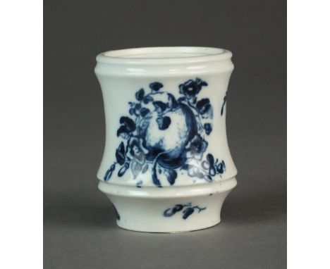 A Caughley ink pot transfer-printed with the Stalked Fruit pattern, lacking cover, circa 1776-82, C mark, 5.5cm highProvenanc