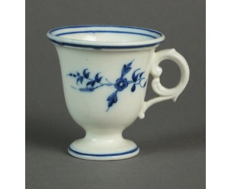 A Caughley ice or sorbet cup painted with Chantilly Sprigs A, circa 1785-92, S mark, 6.4cm highProvenance: Wright Collection 
