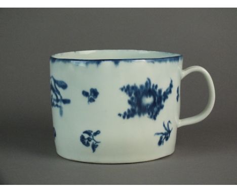 A Caughley mug transfer-printed with Stalked Fruit and a Fox, circa 1776-80, S mark, 10cm high and 12.5cm diameterProvenance: