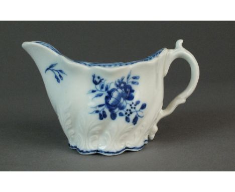 A Caughley Chelsea ewer painted a Simple Posy pattern, circa 1786-1791,  with an associated blue line around the base, unmark