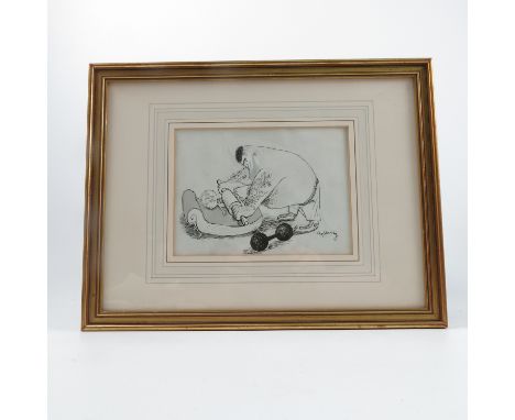 Hoffnung, ink sketch, The Perfect Playmate, 5.5ins x 7.5ins (D)