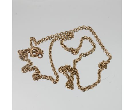 A chain, stamped '9ct' to the bolt ring, 78cm long, 15g gross