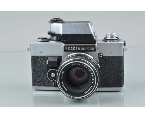 An Exakta RTL 1000 SLR Camera, shutter working, with metered finder, meter intermittent, possible battery connection issue, s