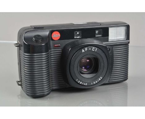 A Leica AF-C1 Compact Camera, shutter working, flash working, self timer working, body G-VG, with  40-80mm f/2.8-5.6 lens, el