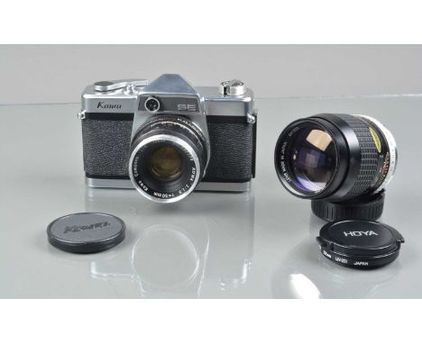 A Kowa SE SLR Camera, shutter working, meter unresponsive, self timer working, body G-VG, with 50mm f/1.8 lens, G-VG, in ERC,