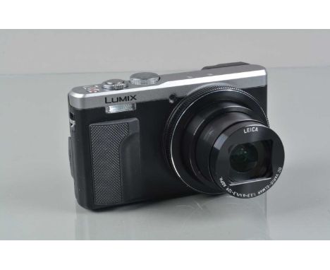 A Panasonic Lumix DMC-TZ80 Digital Camera, black/silver, powers up, shutter working, flash working, body G-VG, with Leica DC 