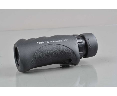 A Celestron Nature Waterproof 5.8° 10x25 Monocular,  body VG, elements VG, in Celestron soft case