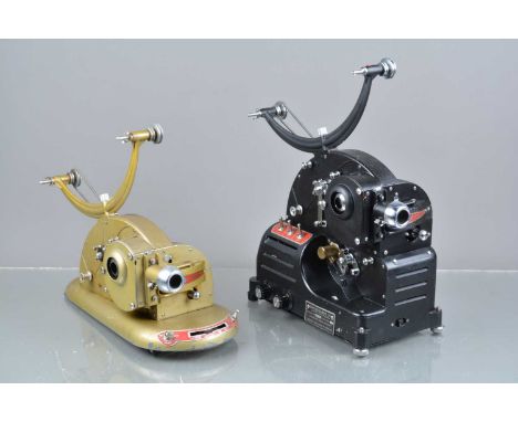 Two Pathescope 9.5mm Projectors,   a Pathescope Son, black, some paint wear to edges, G, elements P-F, in speakered case and 