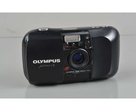 An Olympus mju-1 Compact camera, shutter working, flash working, self timer working, body G-VG, elements G-VG
