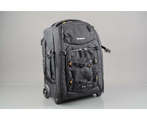 A Vanguard Alta Fly 49T Camera Roller Bag, VG, with tags, rain cover, full set of inserts, inside VG, some light marks to whe