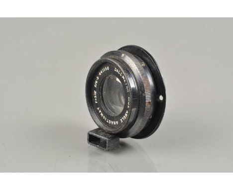 A Dallmeyer Wide Angle Anastigmatic 5½" f/6.5 lens, serial no 441150, barrel G, elements G, marked with ministry arrow on rea