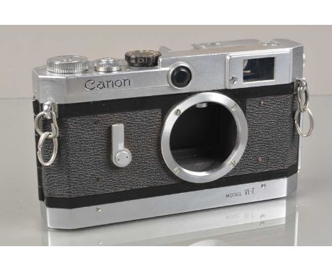 A Canon VI-T Rangefinder Camera Body, serial no 604277, film advance lever/shutter working, rangefinder functions, self timer