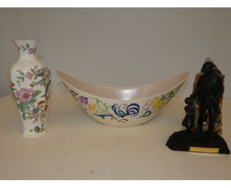 Retro Poole Bowl together with an Ansley Vase & Others - Poole 36cm w 