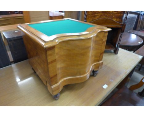 A Victorian satin birch step commode 