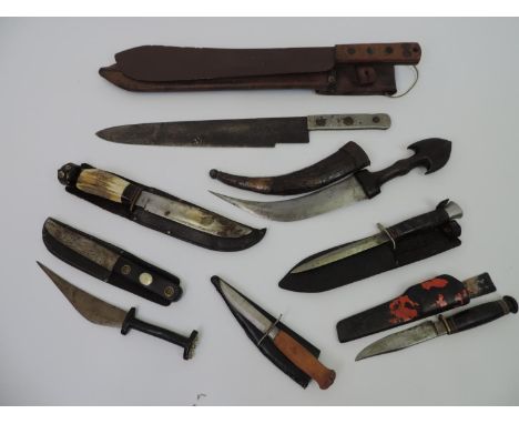 9x Military Knives, Daggers and Machete - William Rodgers Martindale and Others 