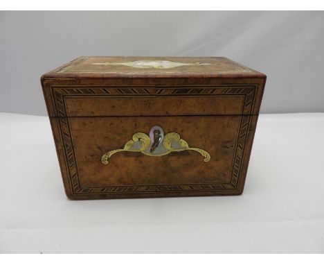 Walnut Tea Caddy with Key 