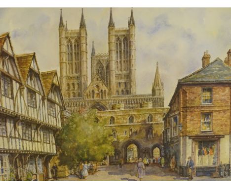 Eugene Richard Sturgeon (1920-1999). Lincoln Cathedral, artist signed limited edition coloured print 636/850, 49cm x 59cm.