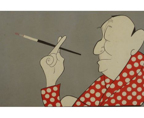 Clive Francis (20thC). Noel Coward, artist signed coloured print 63/250, 42cm x 53cm.