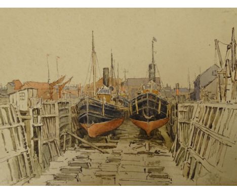 Cecil Westland Pilcher (1870-1943). Scotch drafters on Sat afterneers, watercolour, signed, titled and dated Oct (19)29, 24cm