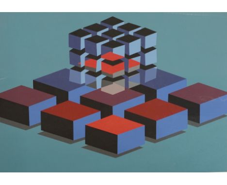 Michael Challenger (b.1939). Cabic Heins 44/60, artist signed, titled and dated (19)74, lithographic print, 61cm x 80cm.