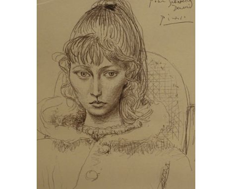 After Pablo Picasso (1881-1973). Portrait of Sylvette, April-May 1954, giclee print signed Sylvette David, numbered 84/1000, 
