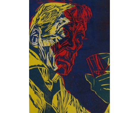 S. Redington (20thC). Peter O'Toole as Jeffrey Bernard, artist signed coloured print 23/30, 68cm x 49cm.