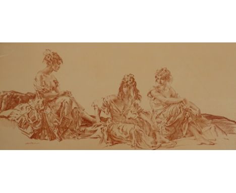William Russell Flint (1880-1969). Artist signed coloured print, 32cm x 60cm.