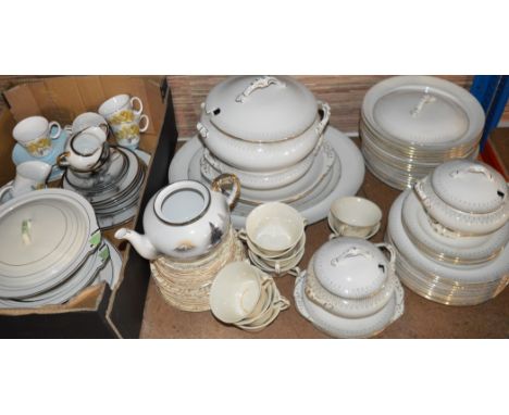 Burleigh Ware part dinner service, Japanese lithophane part tea service, Royal Grafton Angela part tea service etc
