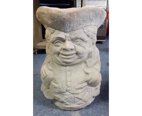 Concrete toby jug planter / umbrella stand