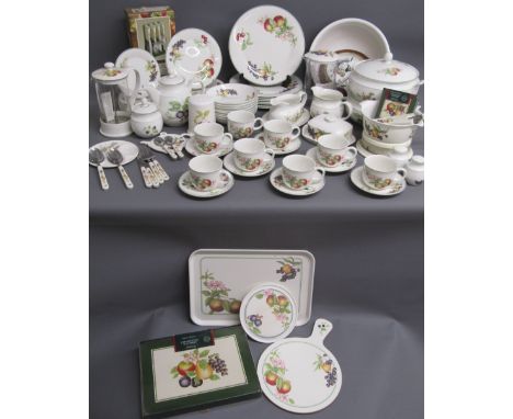 Large collection of St Michaels 'Ashberry'&nbsp; table and dinner ware includes tureens, mixing bowl, wall clock, plates, bow