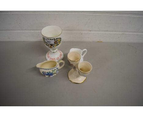 MIXED LOT : WEDGWOOD 'FIRST DAY OF CHRISTMAS' GOBLET AND OTHER CERAMICS