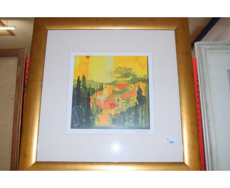 KARL HEINZ GROSS, HOLIDAY MAGIC, COLOURED PRINT, F/G, 55CM WIDE