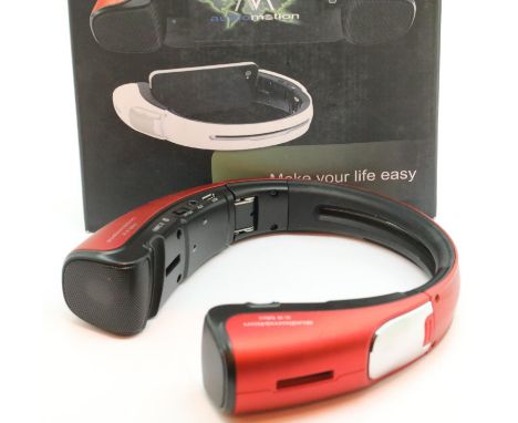 New Red Audiomotion Mini X-9 Bluetooth speaker stand for smartphones; boxed; working at time of lotting. P&amp;P Group 2 (£18