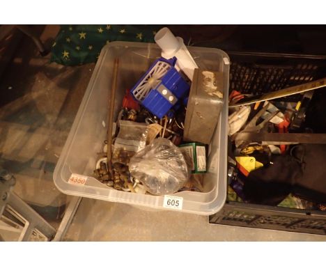 Box of plumbing tools and fittings etc. Not available for in-house P&amp;P, contact Paul O'Hea at Mailboxes on 01925 659133 