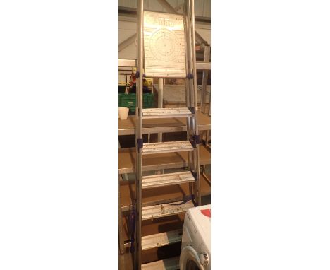 Large set of aluminum step ladders, Not available for in-house P&amp;P, contact Paul O'Hea at Mailboxes on 01925 659133 