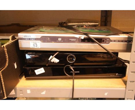 Panasonic DMREX97 freeview recorder, a Humax HDRFOX 12 freeview and HD player and a Liteon HDD/DVD recorder. Not available fo