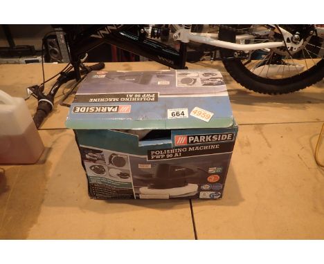 Boxed Parkside 90 polishing machine, PWP 90 A1. Not available for in-house P&P, contact Paul O'Hea at Mailboxes on 01925 6591