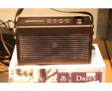 New GPO Darcy a portable analogue FM / AM radio with alarm clock. Old new stock. Preset 20 radio stations.  Working at time o