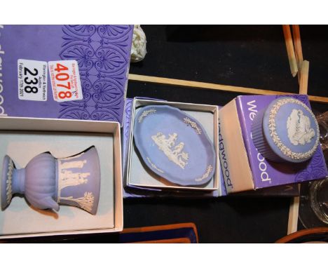 Five boxed Wedgwood Jasperware items. P&amp;P Group 2 (£18+VAT for the first lot and £3+VAT for subsequent lots) 