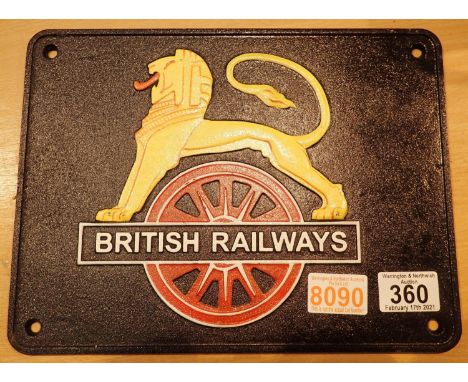 Cast iron British Railways Lion sign, L: 28 cm. P&amp;P Group 1 (£14+VAT for the first lot and £1+VAT for subsequent lots) 