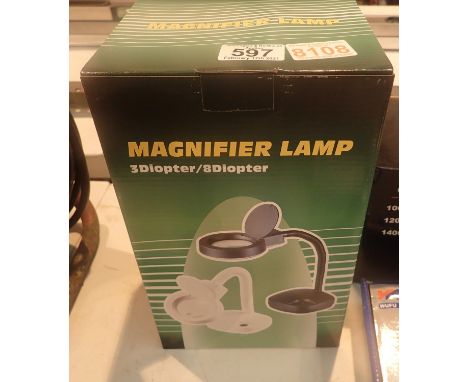 Magnifier lamp new old stock. Not available for in-house P&amp;P, contact Paul O'Hea at Mailboxes on 01925 659133 