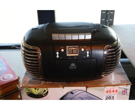 GPO PCD299 3-in-1 FM/AM Radio, CD and Cassette player; working at time of lotting. P&amp;P Group 2 (£18+VAT for the first lot