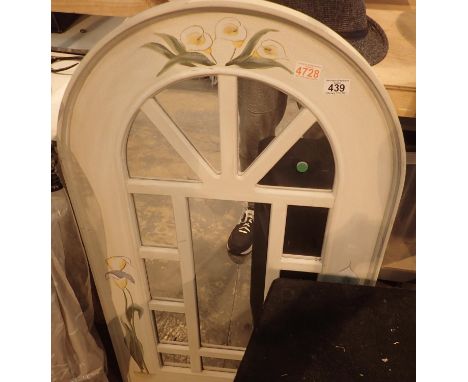 Decorative 14 section mirror, floral decorated, 107 x 60 cm. Not available for in-house P&P, contact Paul O'Hea at Mailboxes 